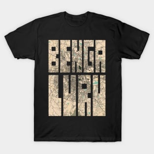 Bengaluru, India City Map Typography - Vintage T-Shirt